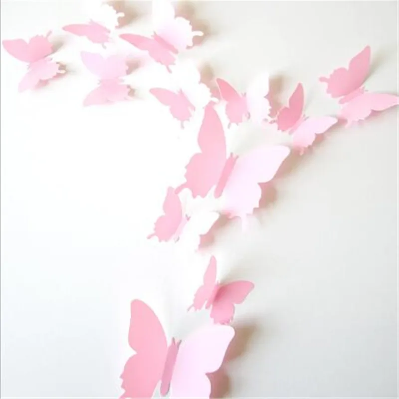 12PCS 3D Butterfly Wall Sticker For Living Room Kids Bedroom Dormitory Wall Stickers Home Decor