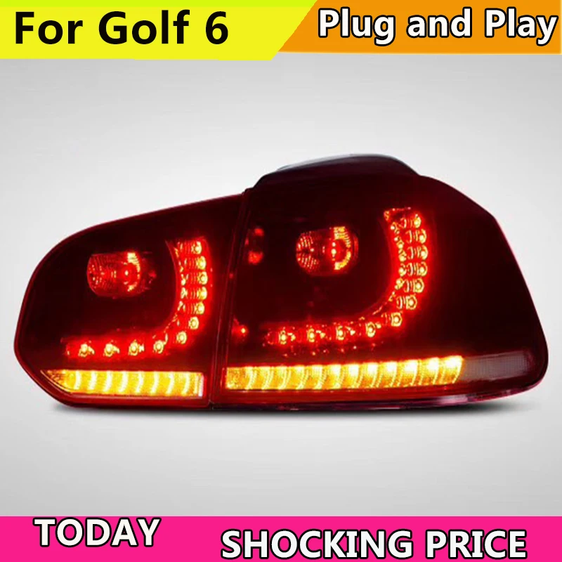 

Car Style For Golf 6 Taillights 2008 2009 2010 2012 2013 Tail Light for R20 for MK6 Rear Light Plug and Play Design back lamp
