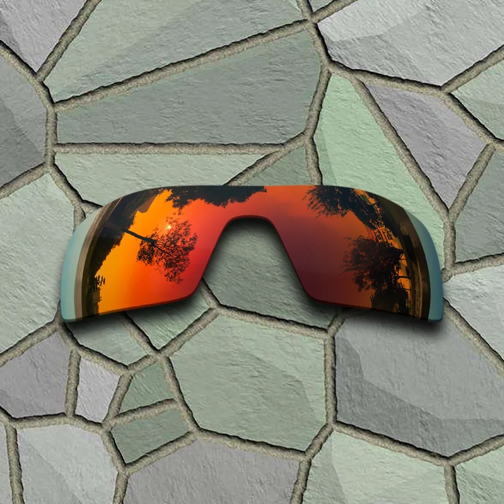 Red Orange&Jade Green Sunglasses Polarized Replacement Lenses for Oakley Oil Rig