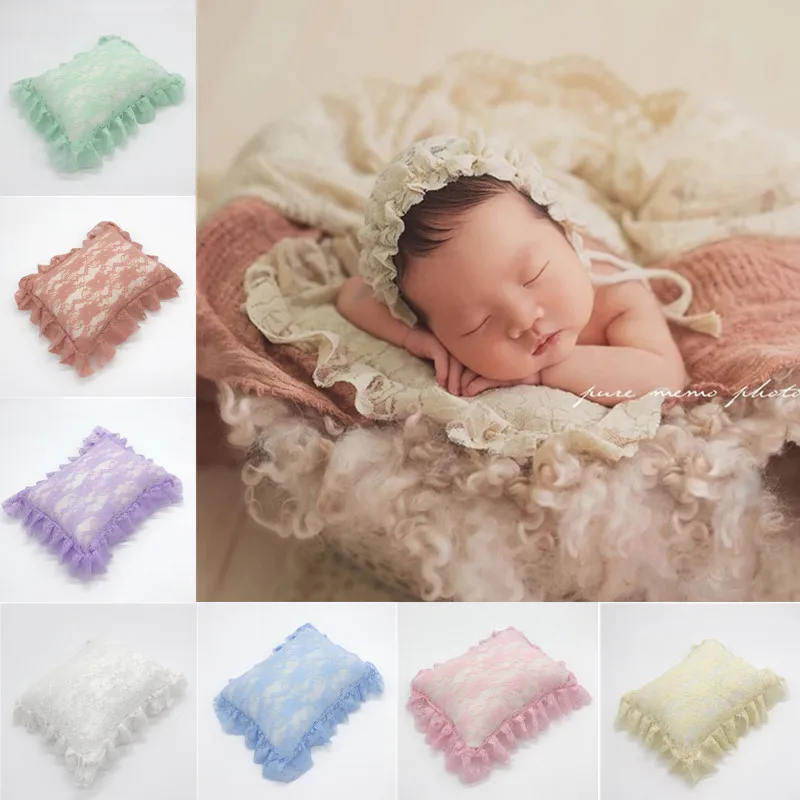 

2019 Newborn Baby Posting Pillow Crochet Soft Lace Positioner Pillow Photography Props Infant Studio Photo Shoot Props