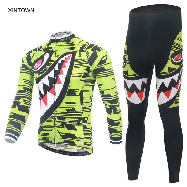 Autumn Shark Long Sleeve Cycling Jersey Set  Breathable Bicycle Clothes Team Cycling Clothing Maillot Ciclismo MTB Bike Clothing