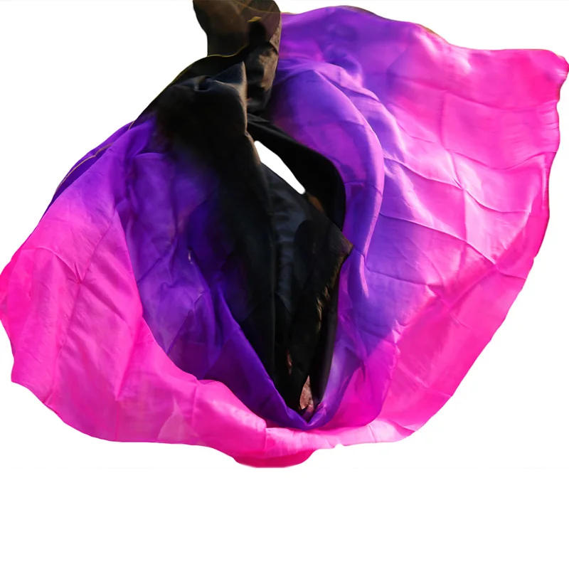 100% Silk Belly Dance Props Veil Women Children Dance Accessories Veil Hand Dyed Can Be Customized 200/250cm Belly Dance Veils