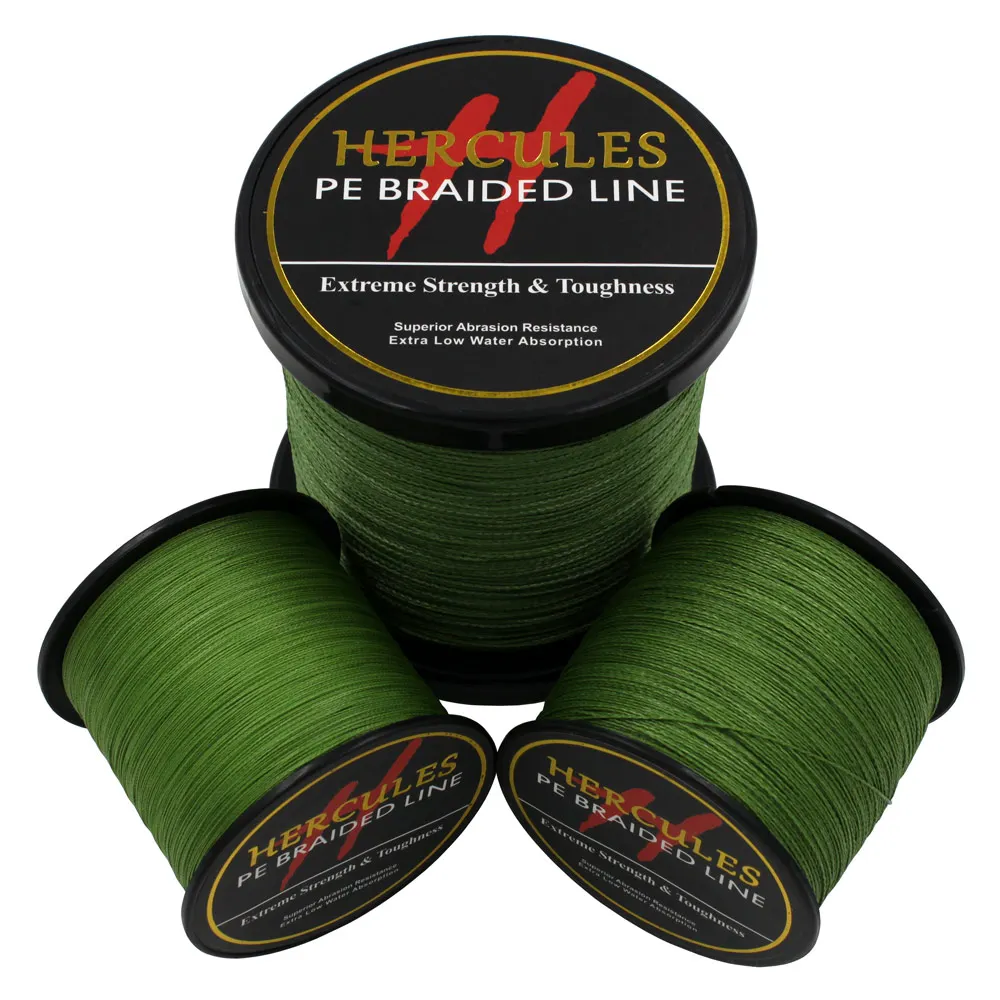 Hercules Braid Fishing Line 4 Strands Strong 500M PE Sea Carp Fishing Line Tresse Peche Angeln 6LB-100LB 13 Colors Fishing Cord