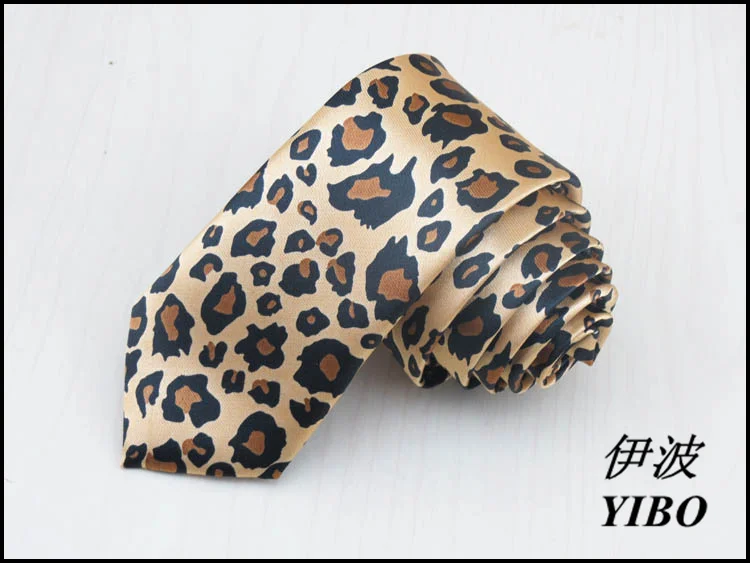 

men's 5 cm wide Printing necktie//Yellow leopard grain design/han edition tide male narrow ties gravata