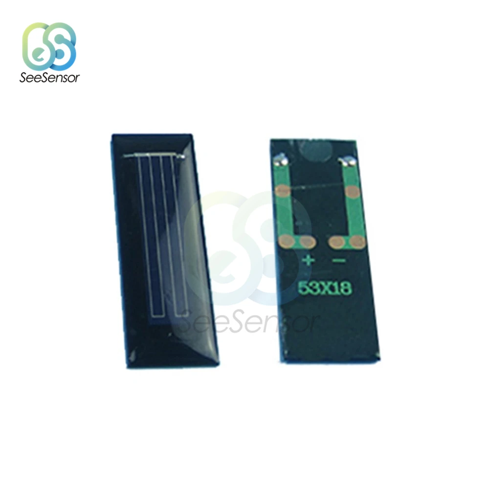 Panel Solar de 0,5 V, 100mA, 0,05 W, Mini Sistema Solar DIY para baterías, cargadores de teléfonos móviles, célula Solar portátil, 10 Uds.