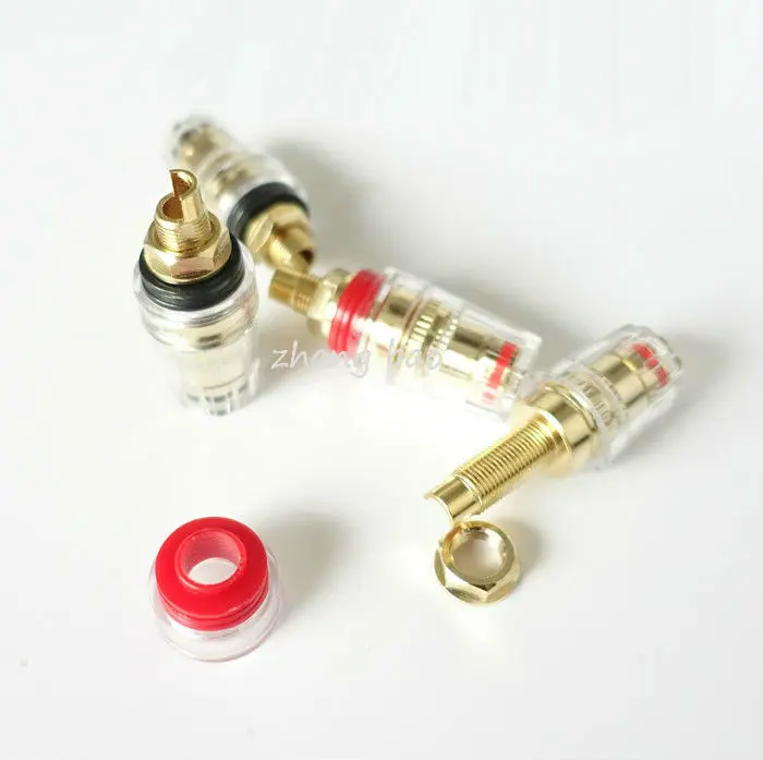 순수 구리 크리스탈 단자, 전력 증폭기 단자, 스피커 단자 한 쌍