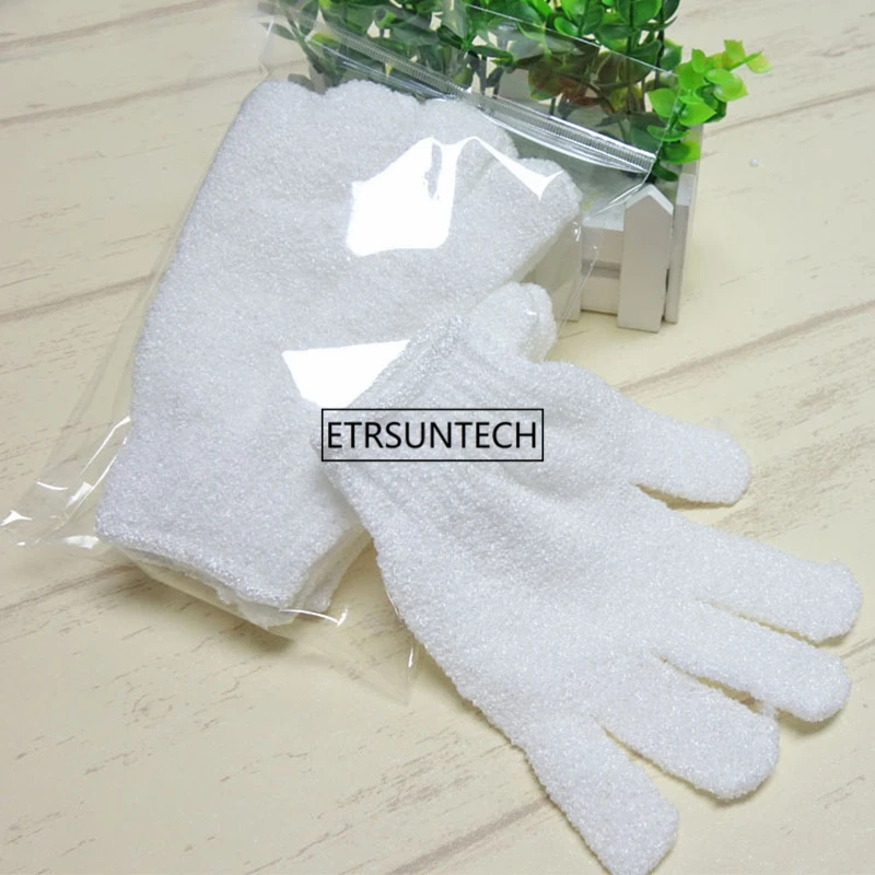 

500pcs Peeling Glove Five Fingers Exfoliating Tan Removal Bath Mitts Paddy Soft Fiber Massage Bath Glove Cleaner F2676