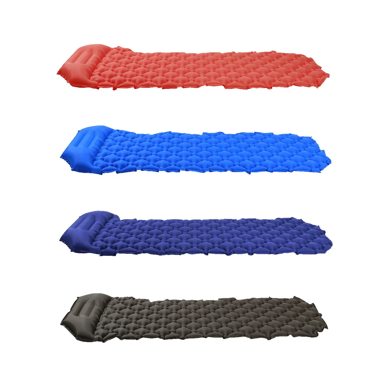 Inflatable Mat Air Mattress Outdoor Camping Sleeping Pad with Pillow Foldable Cushion Sofa Bed Daybed Sponge Sunbed 1 2 3 Person