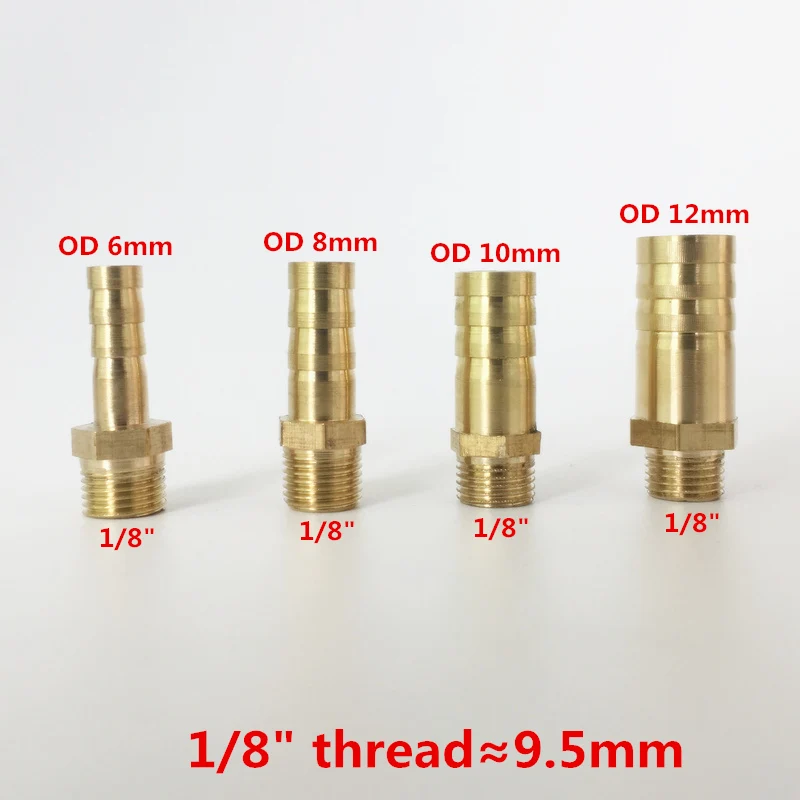 Mosiężne złącza rurowe 6mm 8mm 10mm 12mm 14mm 16mm 19mm kolczasty 1/8 \