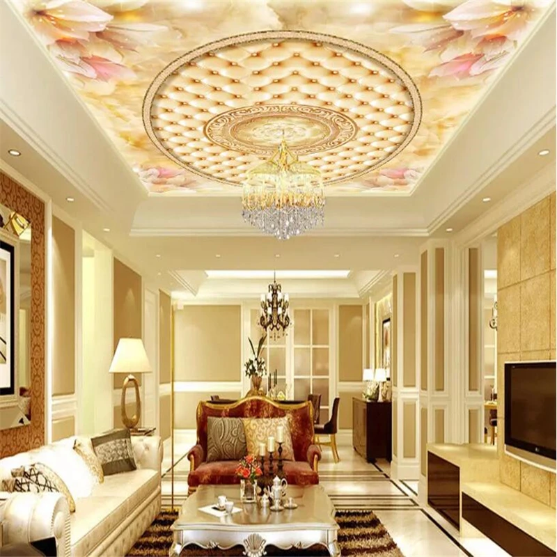 

Beibehang 3d wallpaper papel de parede Customized Photo Wallpaper Flowers marble soft bag Ceiling wallpaper for walls 3 d