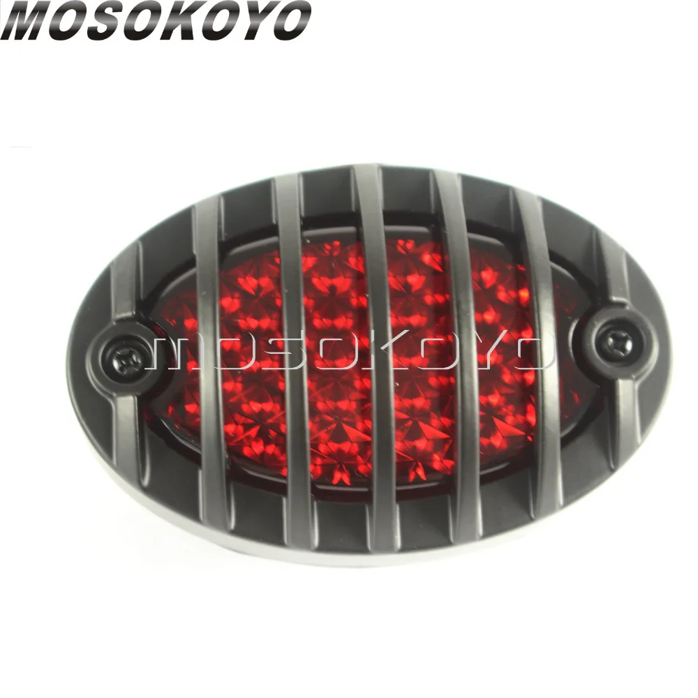 12v LED Taillights Grill Brake Light Retro LED License Plate Light for Harley Chopper Cafe Racer Scrambler