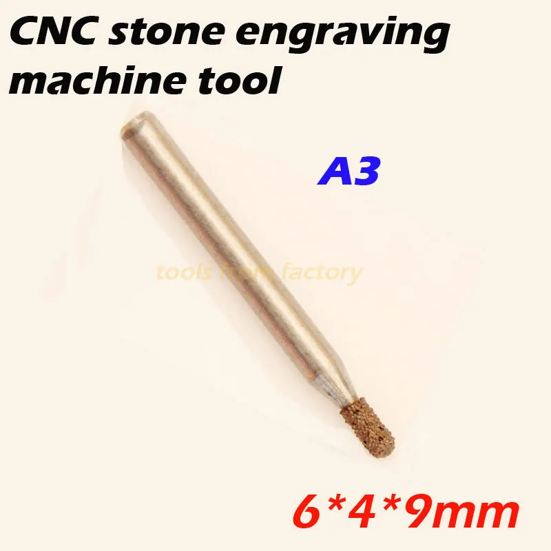 6*4*9mm cnc router diamond tool stone engraving machine cutter stone cutting bits HUHAO