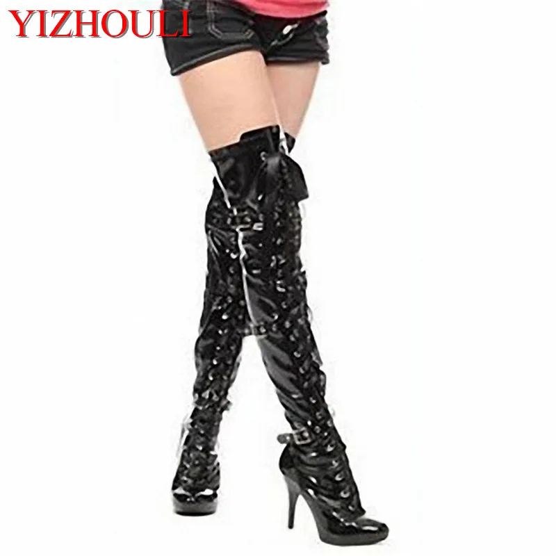 

13cm high heels fine nightclubs with performance boots sexy over-the-knee boots model props boots high with Dance Shoes