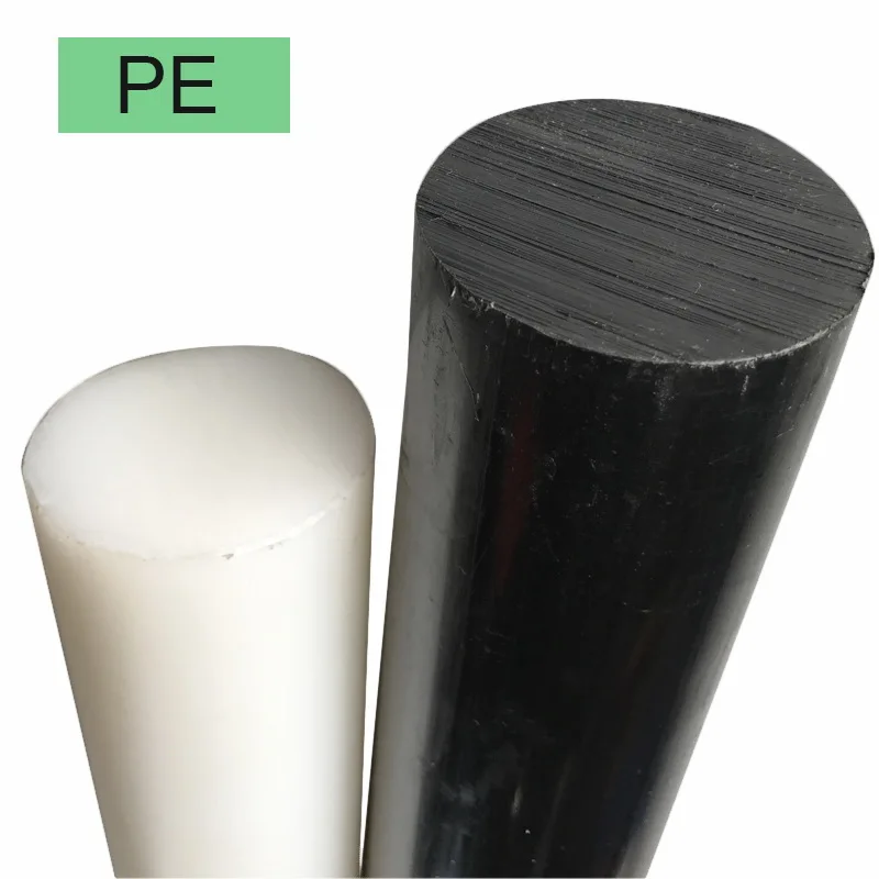 1m(will cut to 2pcs) Black White Ultra-high polymer Polyethylene rod HDPE rod UHMW rod machining dia.10mm~45mm