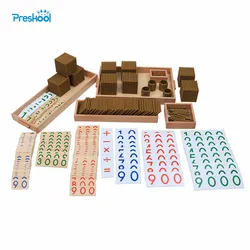 Montessori Kids Toy Baby Wood Golden Bead Materials Learning Educational Preschool Training Brinquedos Juguets