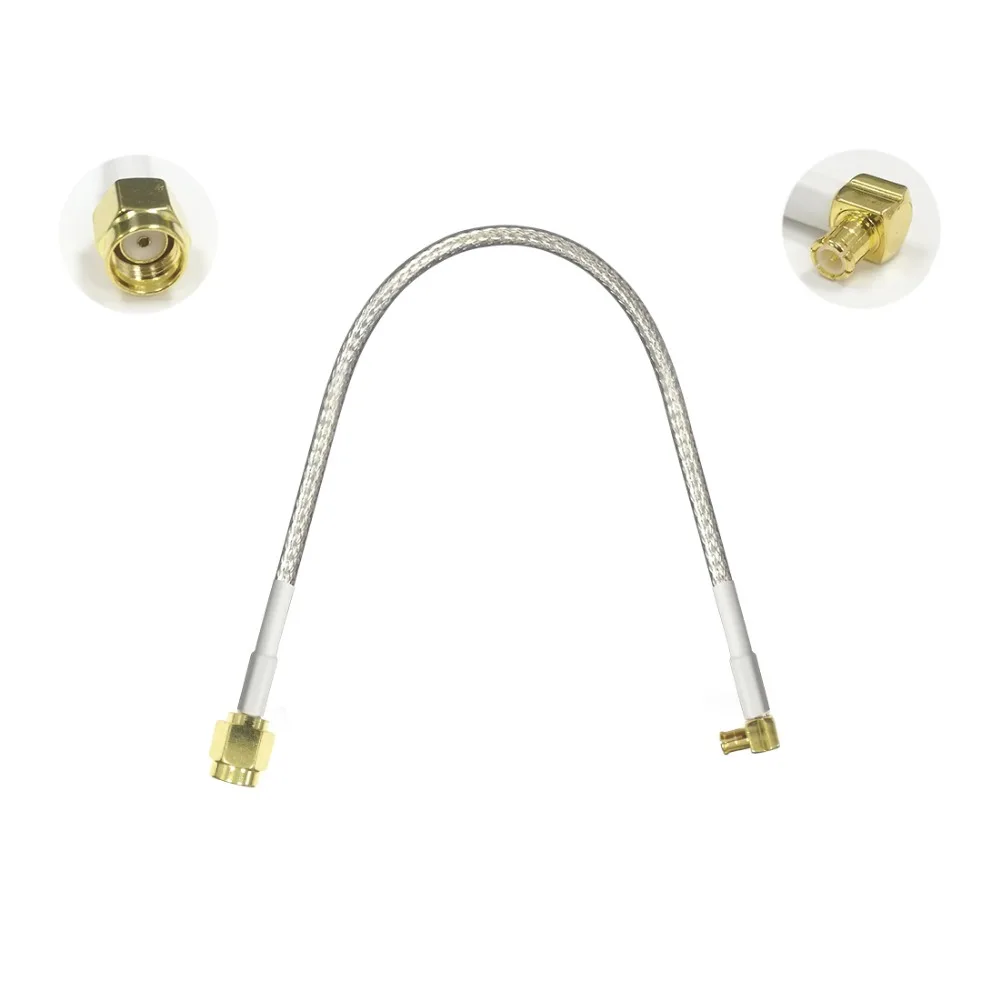 NEW 1PC RP-SMA Male to MCX male right angle plug 15cm 30cm 50cm low loss high quality for wifi antenna anti-corrosive