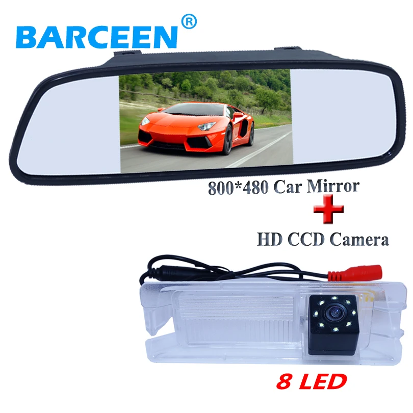 

auto car parking camera 8 led ccd image+5" car mirror monitorUse for Nissan March for Renault Logan for Renault Sandero