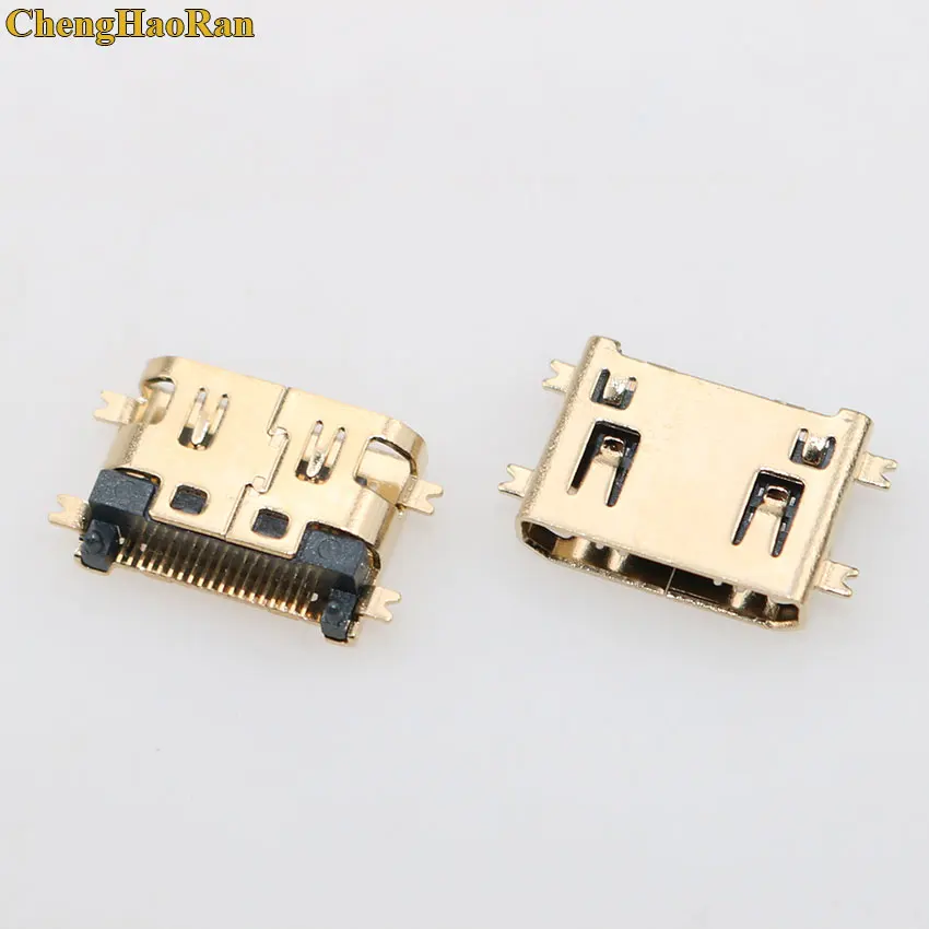 ChengHaoRan For HD TV Interface ETC Copper 19 pin HDMI female plug connector 8.5mm Sinking plates SMT and sink board