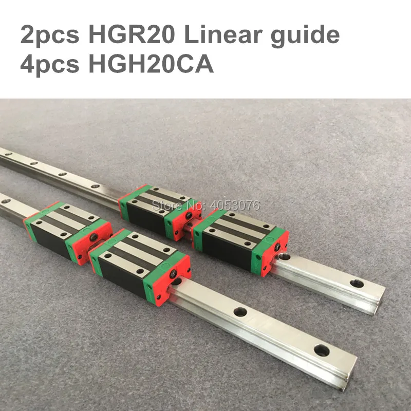 

Free shipping 2pcs HGR20 200 300 400 500 600 700 800 900 1000 1100mm Linear rail and 4pcs HGH20CA or HGW20CA blocks CNC parts