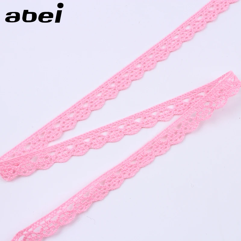 10yards/lot Pink Cotton Lace Trims Diy Material Apparel sewing Accessories Cotton Fabric Ribbon Handmade Patckwork Craft Decors