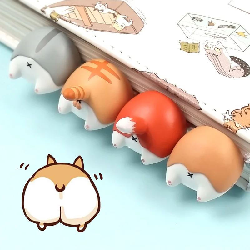 

Creative Cartoon Dog Cat Hamster Fox Ass Bookmarks Novelty Book Markers Reading Item Clip Office School Supplies Stationery