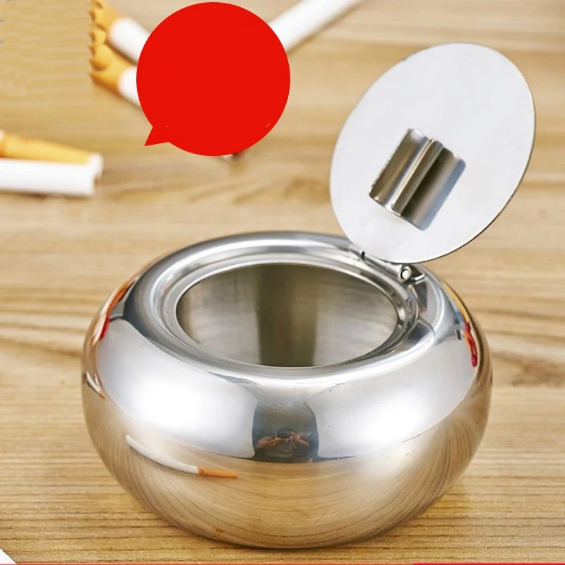 Fashion gold silver stainless steel ashtray Simple home round metal ashtray