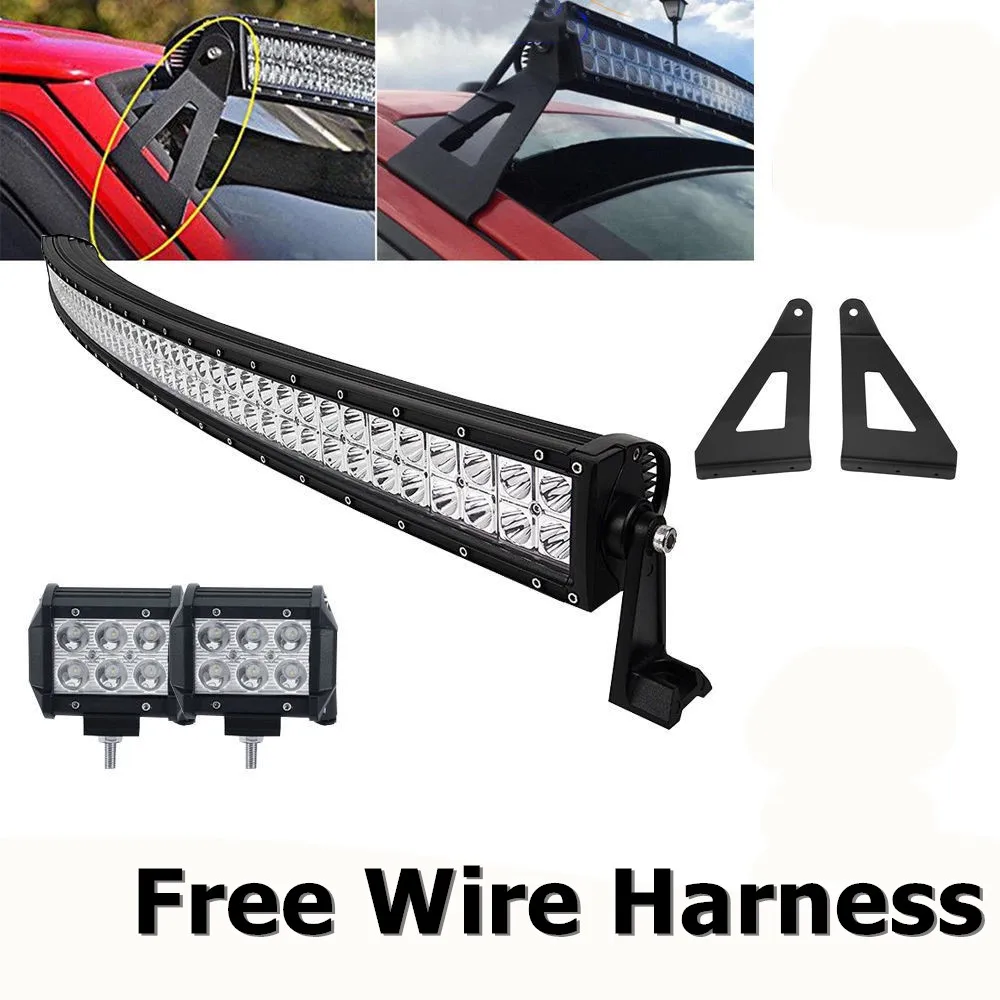 Curved 50 Inch LED Light Bar +2pcs 4