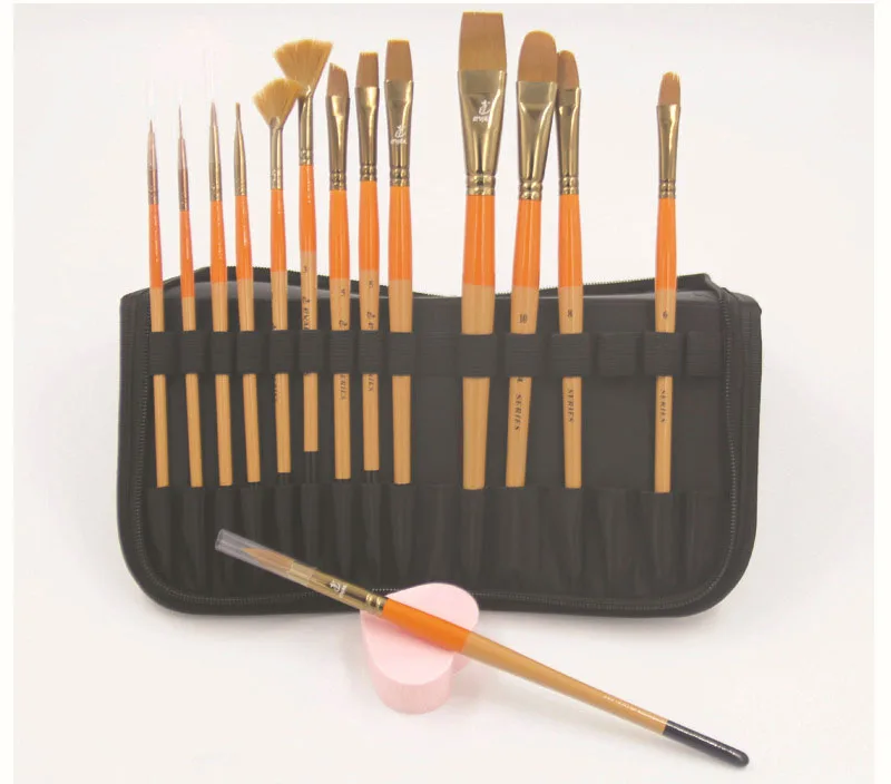 15pcs/Set,Different Size Artist digital oil painting pen high quality nylon hair brush pen Professional Art Supplies brush