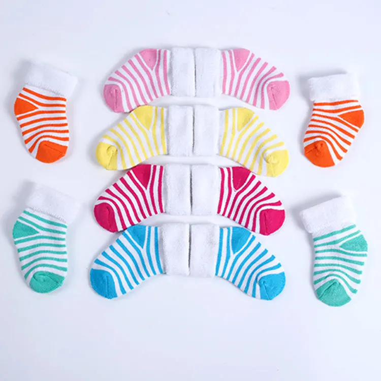 12 pieces = 6 pairs autumn winter Cotton thermal flanging fashion cute baby socks 0-2 year baby boys with baby girls sock