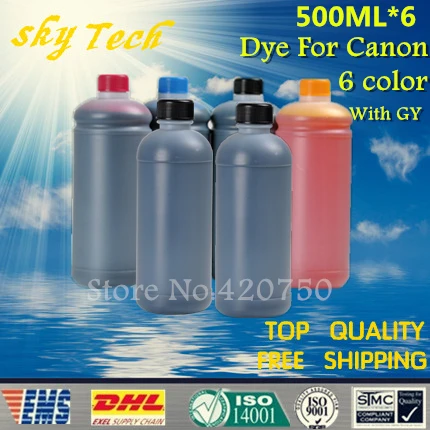 

500ML*6 Specialized Dye Refill Ink For Canon Cartridge , Quality Ink For canon desktop printer .