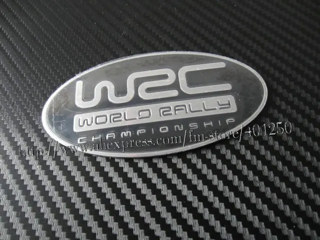 

1 Pcs Aluminum 3D Badge WRC World Rally Championship black Emblem Decal car sticker 86 x 44mm good quality Car Styling