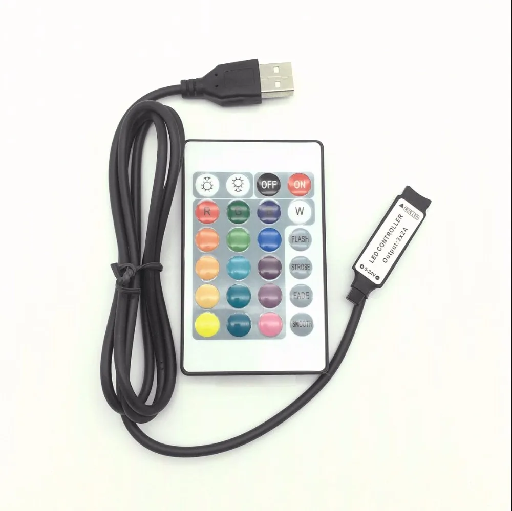 DC 5-24V USB Controller  6A RF Wireless Remote control Dimmer mini 3keys 17/24/44keys For 5050/2835/3528 RGB Led Strips lights