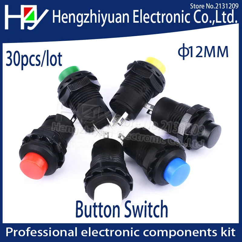 

Hzy 30pcs/lot 12mm Lock Latching OFF- ON Push Button Switch maintained fixed pushbutton switches