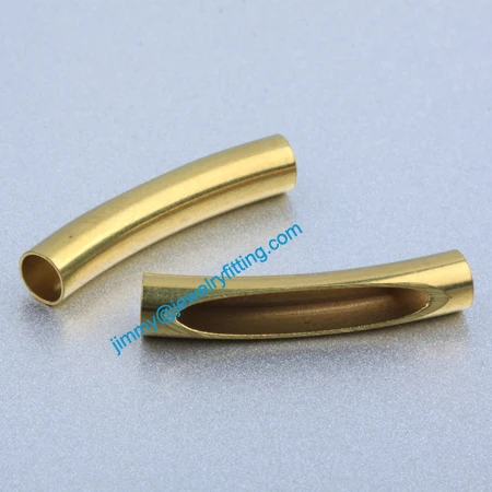 

2013 New Jewelry findings Raw Brass opened Bent Tubing tube spacer tube beads for bracelet 5*27mm