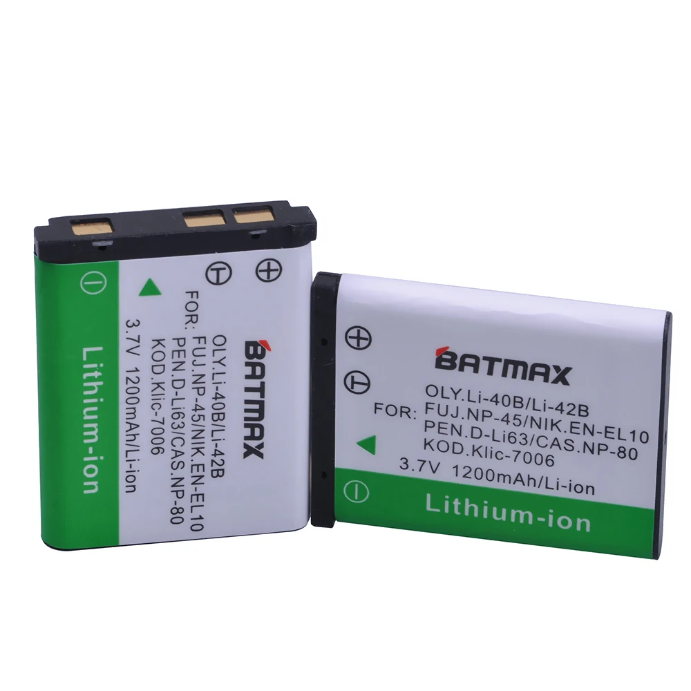 Batmax 4Pcs Li-42B  Li-40B NP-45 EN-EL10 Battery for OLYMPUS U700 U710 FE230 FE340 FE290 FE360 U1040 X915 VR320 VR330 FE5000