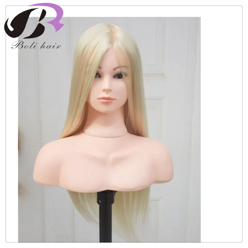 Free Shipping!! High Level Mannequin Head With Hair Head With Shoulder Head Model For Hairdressing Training Mannequin Shoulder