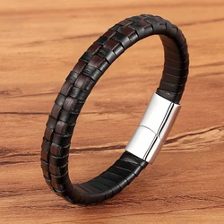 XQNI Classic Design Hand-woven Bracelet Personality Gift For Men Genuine Leather Bracelet&Bangle Special Birthday Party Jewelry