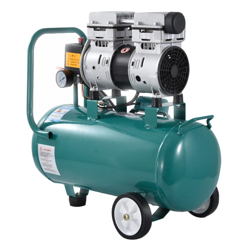 750-30L High Pressure Air Pump Portable Mute Oilless Air Compressor Copper Motor Two-Cylinder Air Compressor 220V 750W 1400r/min