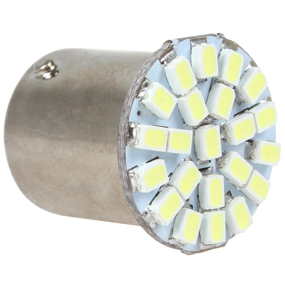 12V 4W 1157 22 SMD 1206 LEDs White Light LED Car Turn Signal Light Universal Auto Brake Bulb 19 x 23mm