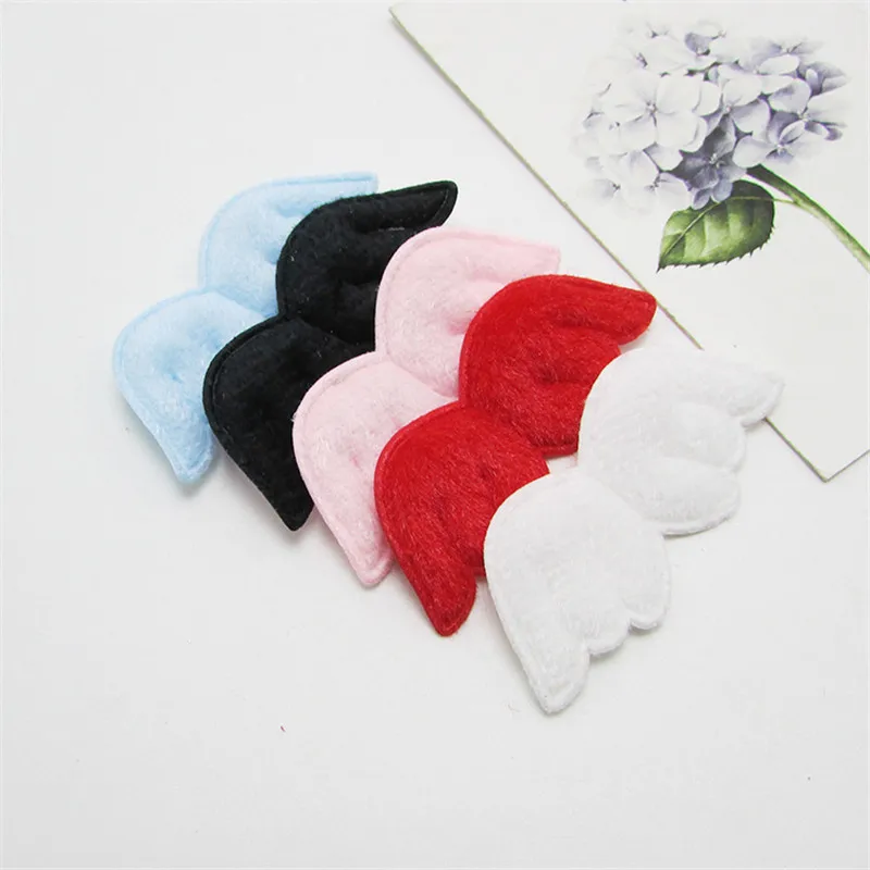 5x2.2cm 60pcs/lot furry felt Angel wing appliques for clothing DIY handmade Children Hair Accessories and Clothes Sewing