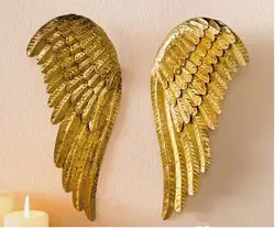 Golden Angel Wings Set,Do Old Iron Indoor Window Pendant,Xmas Decoration,Home Hanging Wall Art Decor.Festival Party