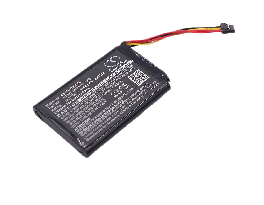 Cameron Sino 1100mAh Battery AHA11111008, VFAD for TomTom 4FL50, 4FL60, Go 5000, GO 5100, Go 6000, GO 6100, PRO TRUCK 5250