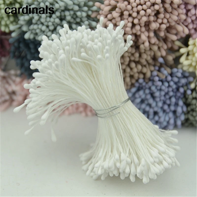 400pcs 1mm Retro Matte Double Heads Mini Flower Stamen Pistil Wedding Decoration DIY Fake Christmas Scrapbooking Gift box craft