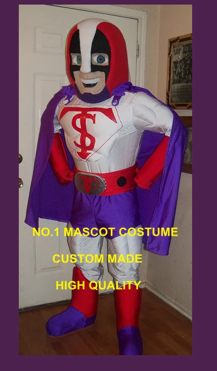 Masked Superhero Mascot Costume Adult Anime Cosply Costumes Super Man Theme Cartoon Carnival Party Mascotte Fancy Dress 1796