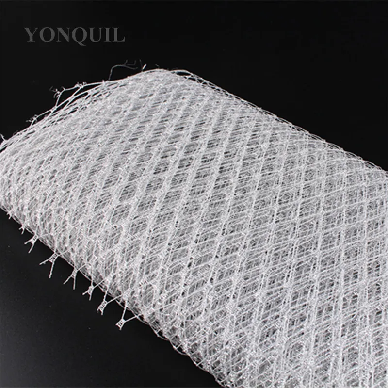 Silver Colors Veils 23CM Width Russian Veiling DIY Hair Accessories Netting Wedding Birdcage Veill Fabric For Women 10 Yards/Lot