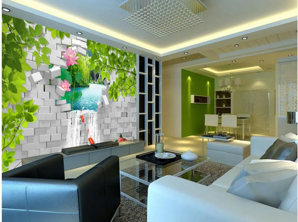 

3d customized wallpaper bathroom 3d wallpaper Mural lake waterfall landscape wall 3d wallpaper room modern wallpaper