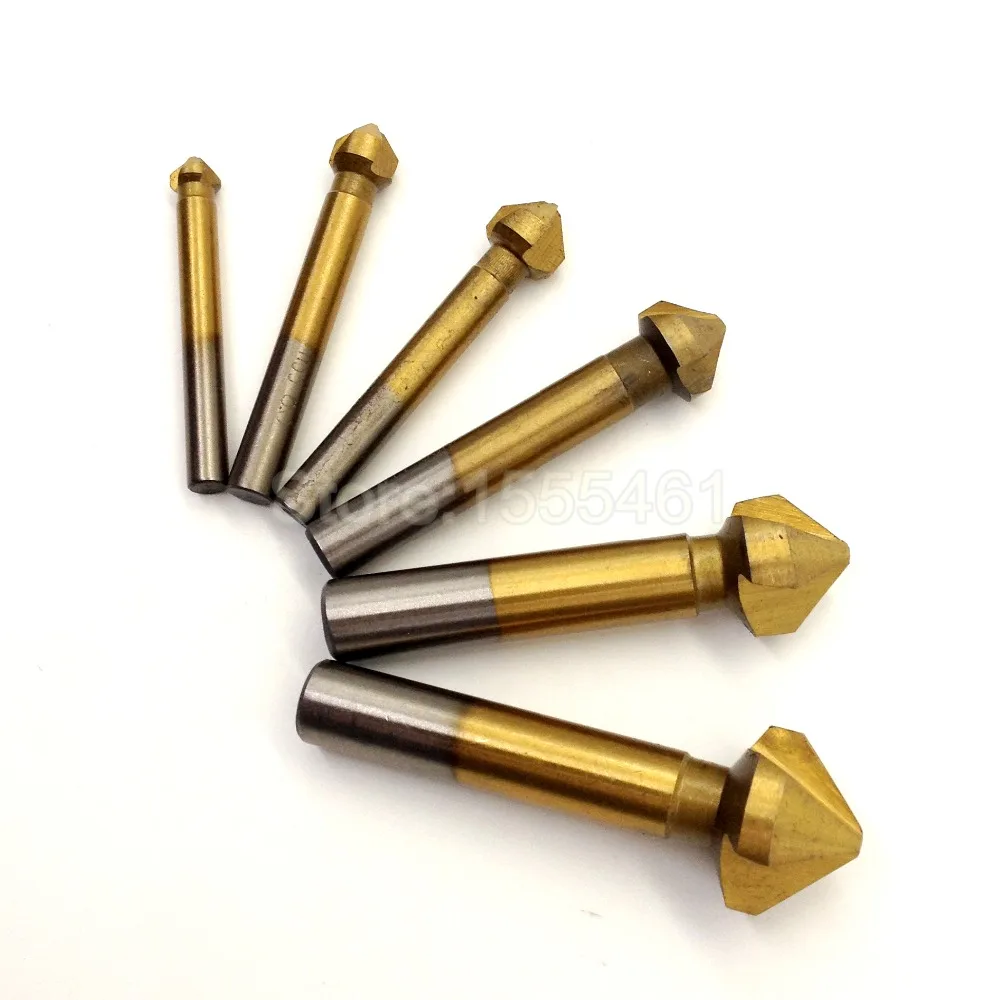 

Сверла торцевые фрезы с титановым покрытием, 90 градусов, 6 шт.