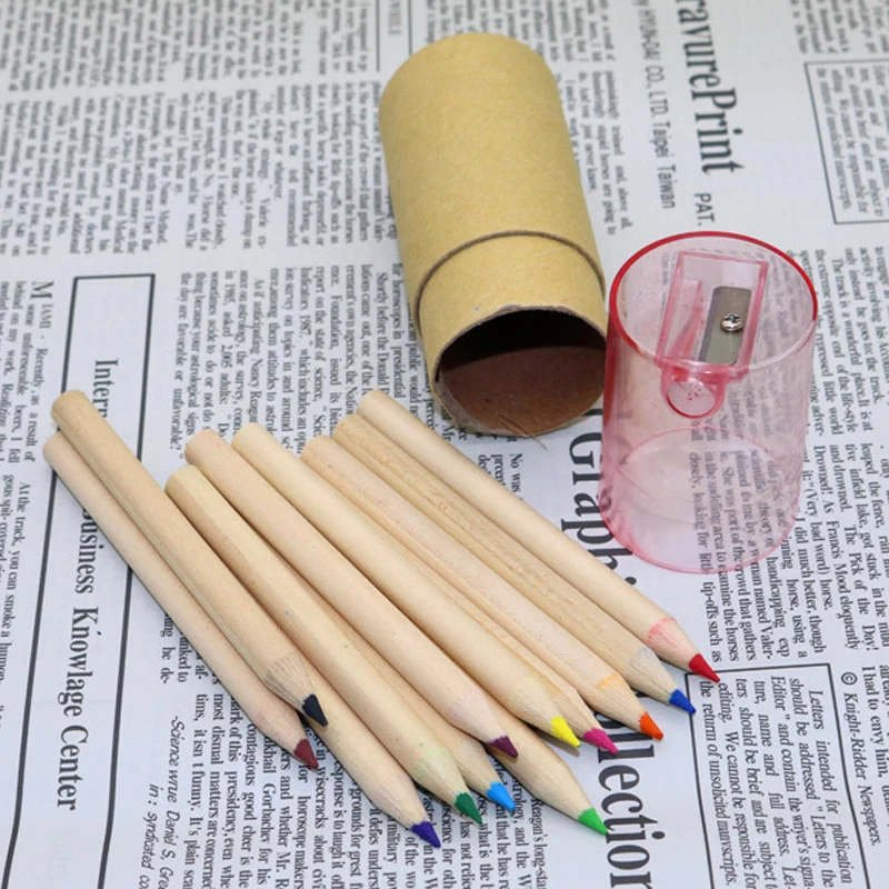 1 Pc Kraft Paper Cartridges Multicolor Pencil 12 Colors Loading Sharpener Cover Drawing Color Of Lead Color Pencil image 5
