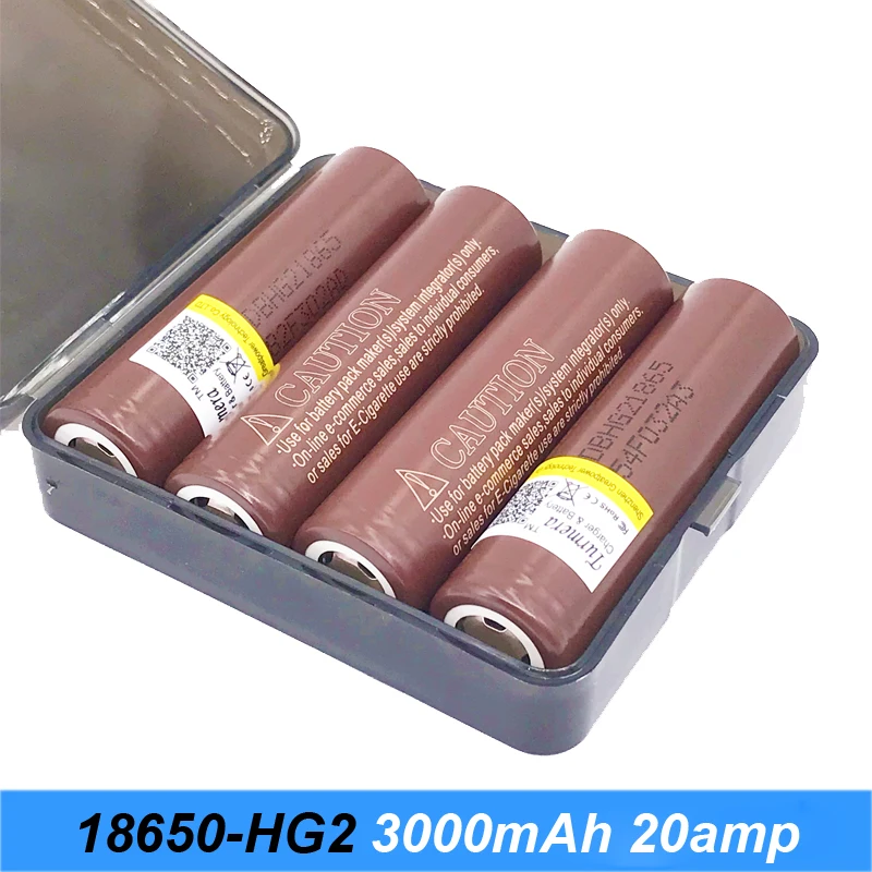 HG2 18650 3000mah electronic cigarette Rechargeable batteries power high discharge 30amp large current Vape mod use with case JY