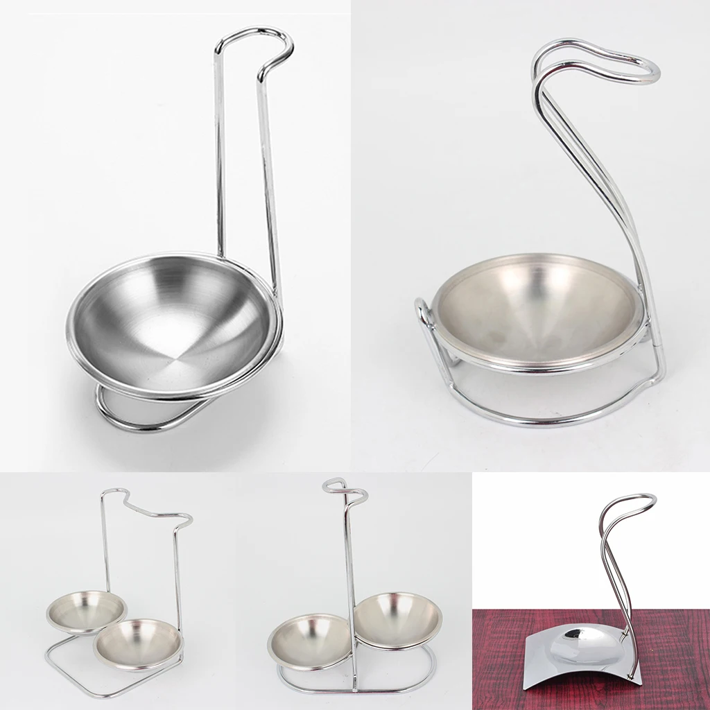 Stainless Steel Double Ladle Holder Cooking Utensils Stand Spoon Rest 5 Designs